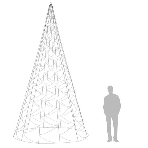 Juletræ til flagstang 1400 LED'er 500 cm varmt hvidt lys