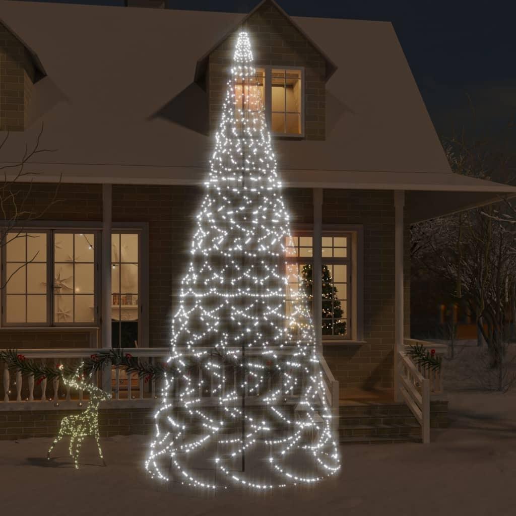 Juletræ til flagstang 1400 LED'er 500 cm koldt hvidt lys