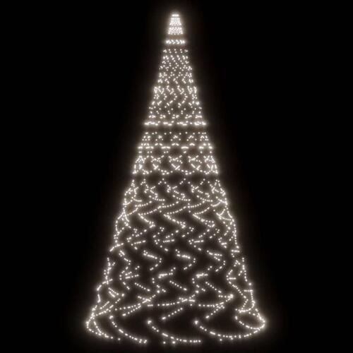 Juletræ til flagstang 1400 LED'er 500 cm koldt hvidt lys