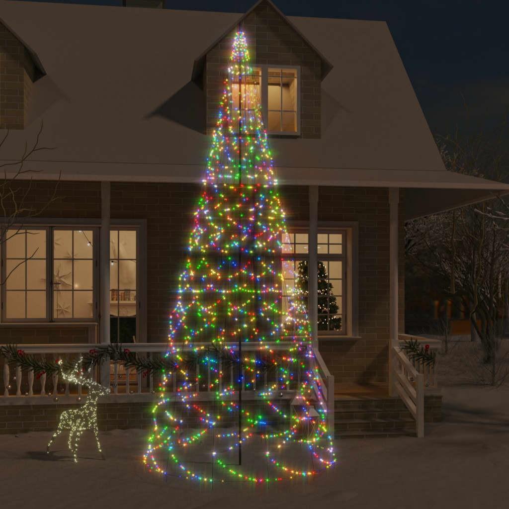 Juletræ til flagstang 1400 LED'er 500 cm farverigt lys