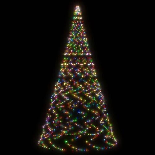 Juletræ til flagstang 1400 LED'er 500 cm farverigt lys