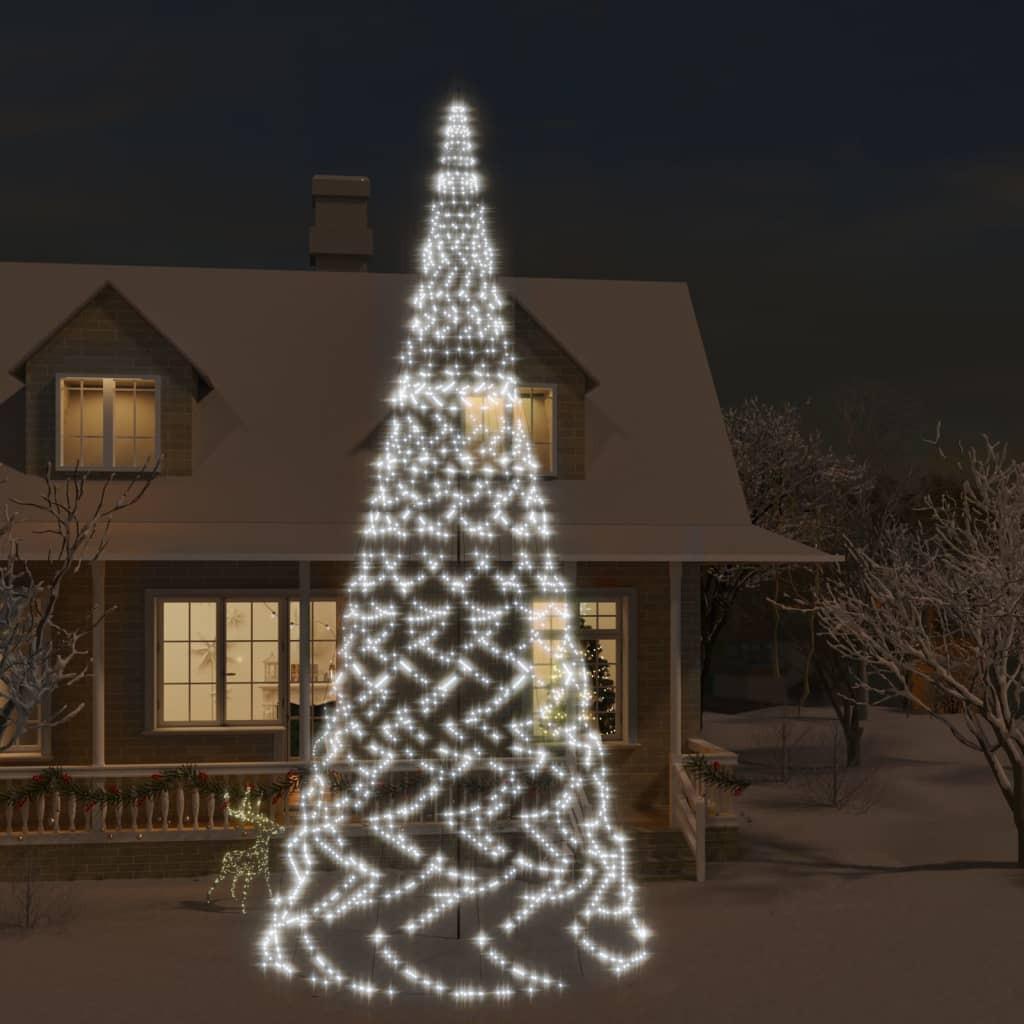 Juletræ til flagstang 3000 LED'er 800 cm koldt hvidt lys