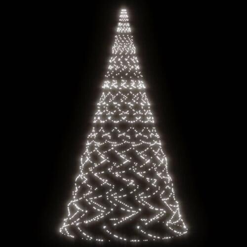 Juletræ til flagstang 3000 LED'er 800 cm koldt hvidt lys