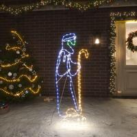 Fårehyrde og lam julefigur 168 LED'er 102,5x35 cm