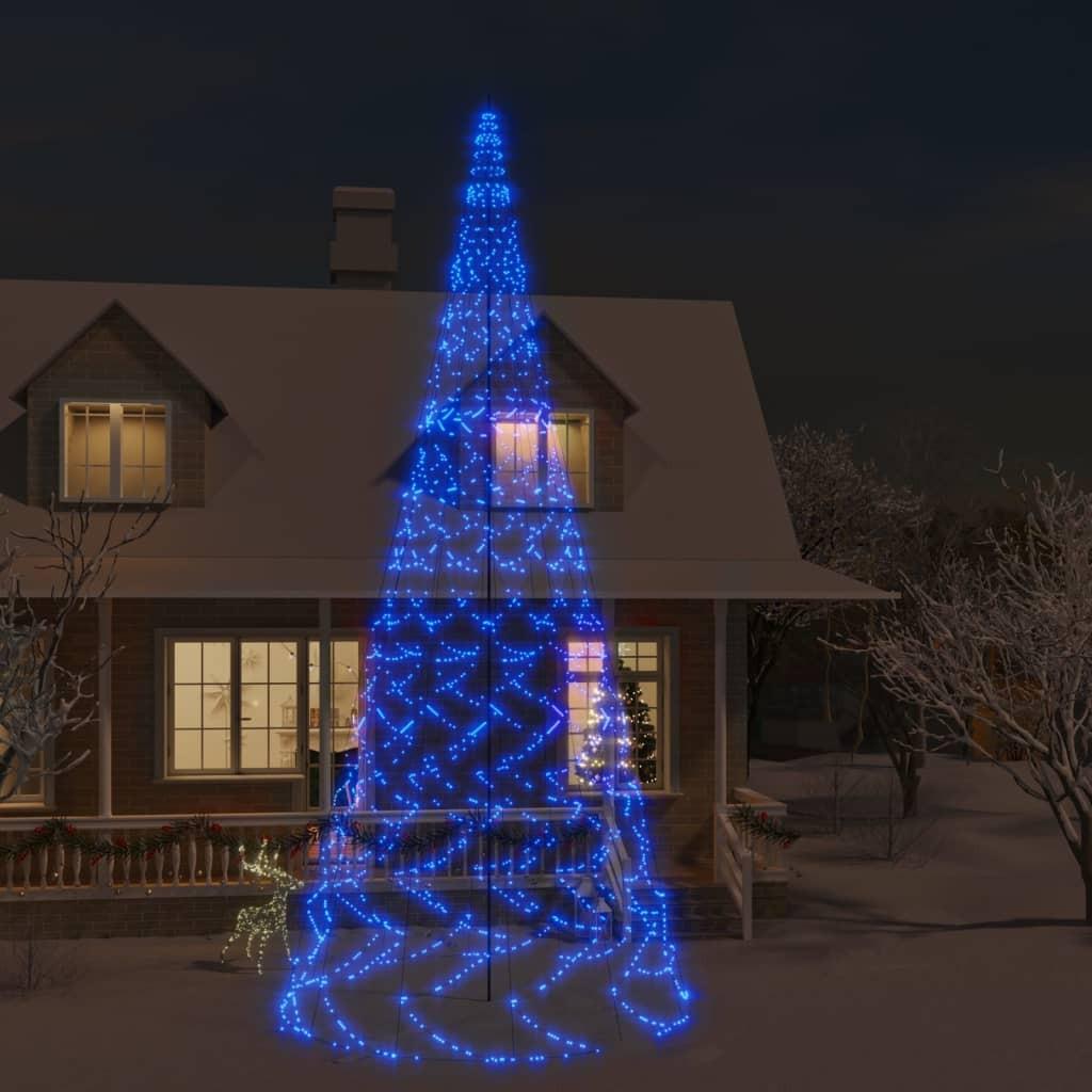 Juletræ til flagstang 3000 LED'er 800 cm blåt lys