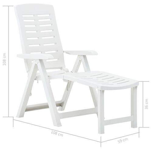 Foldbar liggestol plastik hvid