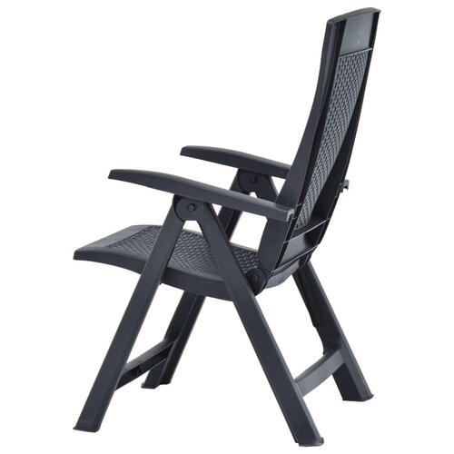 Havelænestole 2 stk. plastik antracitgrå