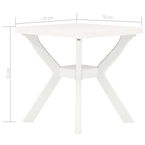 Bistrobord 70x70x72 cm plast hvid