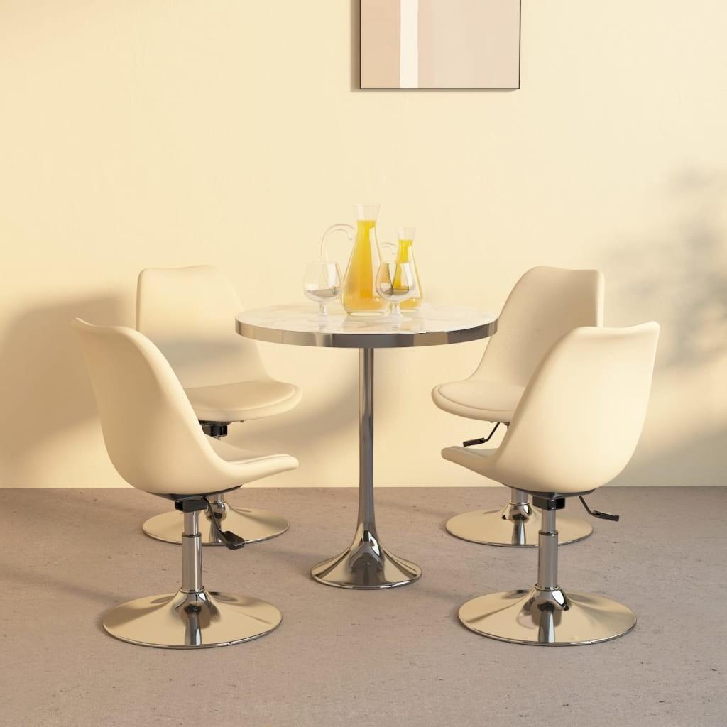 drejelige spisebordsstole 4 stk. stof cremefarvet