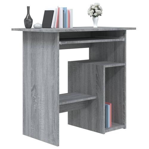 Skrivebord 80x45x74 cm konstrueret træ grå sonoma-eg
