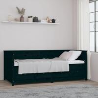 Daybed 90x200 cm massivt fyrretræ sort