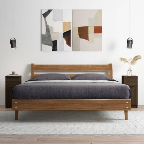 Skænke 2 stk. 30x30x70 cm konstrueret træ brun egetræsfarve