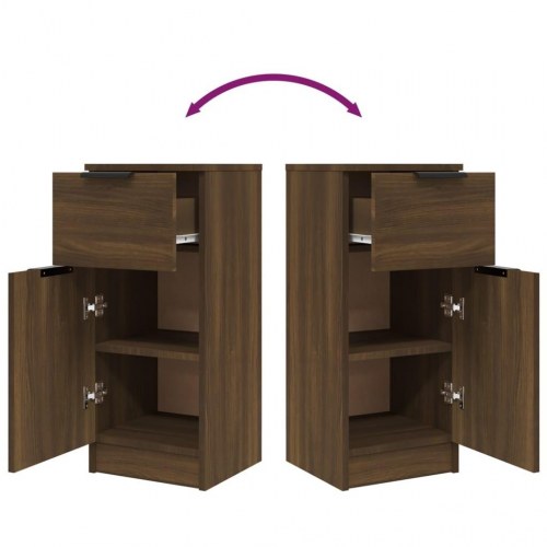 Skænke 2 stk. 30x30x70 cm konstrueret træ brun egetræsfarve