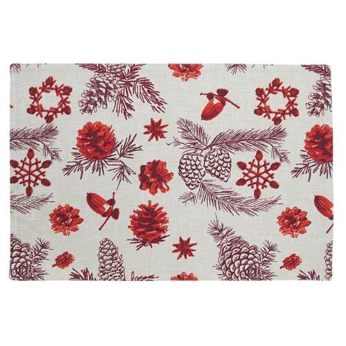 Dækkeservietter Jul Rød Polyester Bomuld (45 x 30 x 0,2 cm)