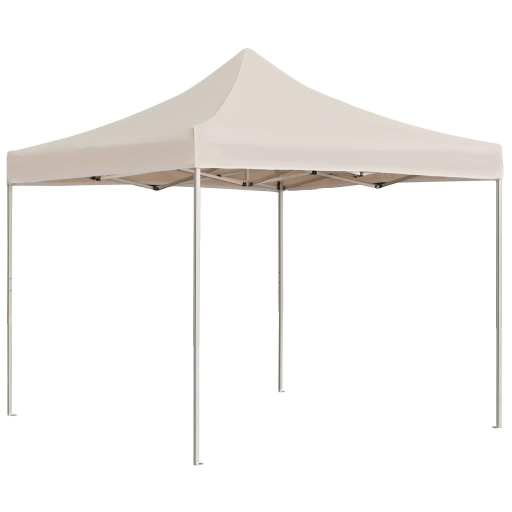 Foldbart festtelt aluminium 2 x 2 m cremefarvet