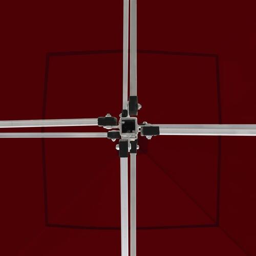 Foldbart festtelt med vægge 2 x 2 m aluminium bordeaux