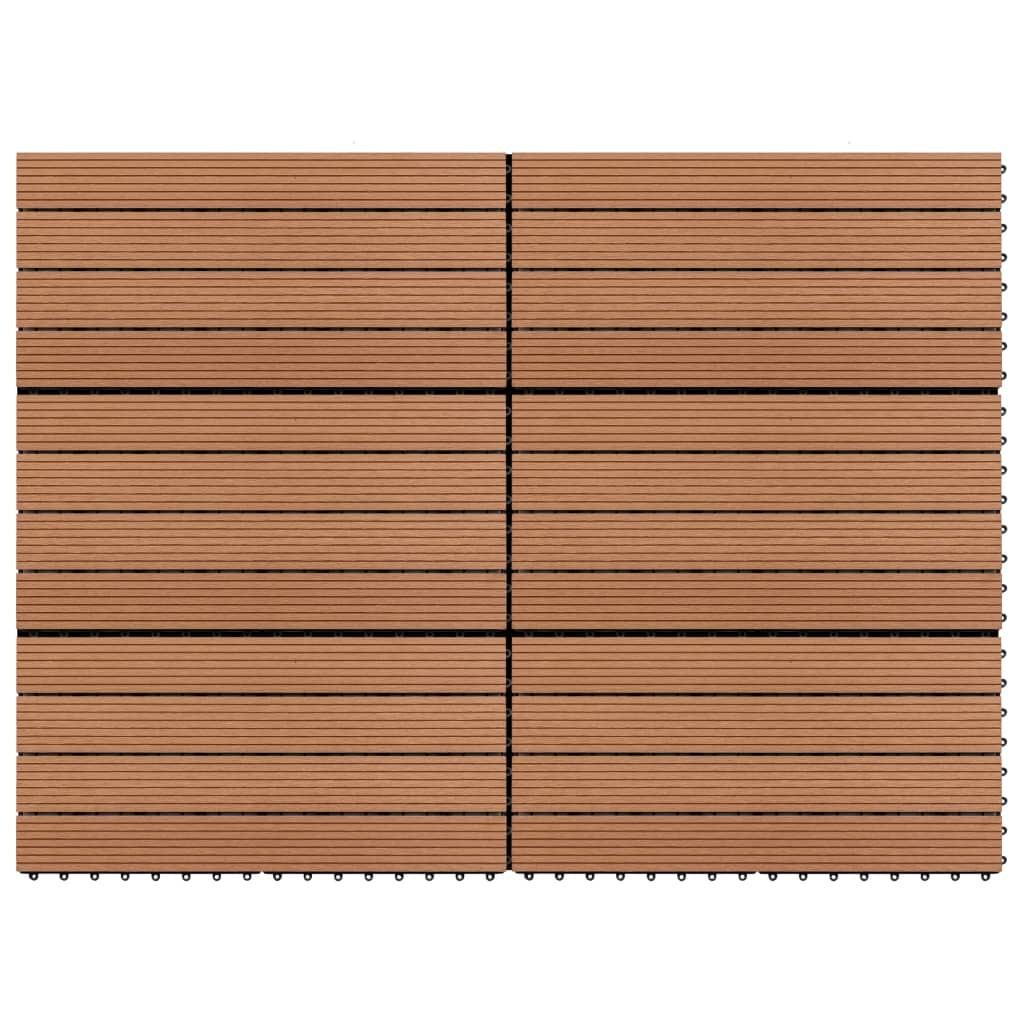 WPC-fliser 60 x 30 cm 6 stk. 1 m² brun