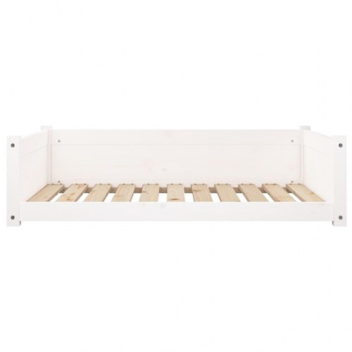 Hundeseng 95,5x65,5x28 cm massivt fyrretræ hvid
