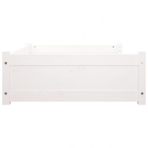 Hundeseng 95,5x65,5x28 cm massivt fyrretræ hvid