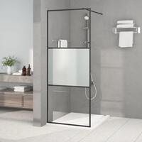 Brusevæg 80x195 cm halvmatteret sikkerhedsglas sort