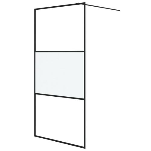 Brusevæg 100x195 cm halvmatteret sikkerhedsglas sort