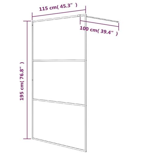 Brusevæg 115x195 cm halvmatteret sikkerhedsglas sort