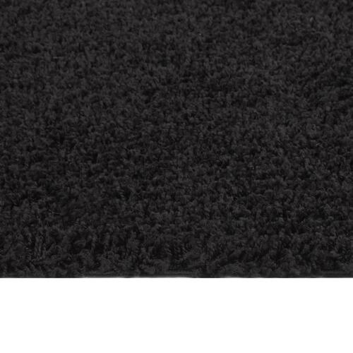 Shaggy gulvtæppe 80x150 cm høje luv sort