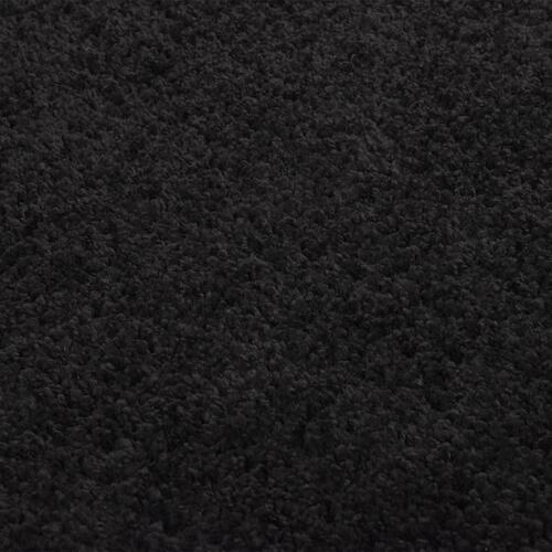 Shaggy gulvtæppe 80x150 cm høje luv sort