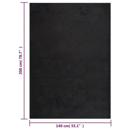 Shaggy gulvtæppe 140x200 cm høje luv sort