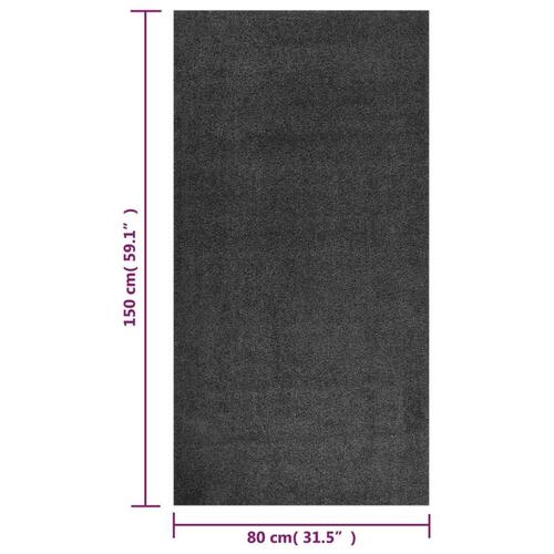 Shaggy gulvtæppe 80x150 cm høje luv antracitgrå