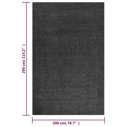 Shaggy gulvtæppe 200x290 cm høje luv antracitgrå