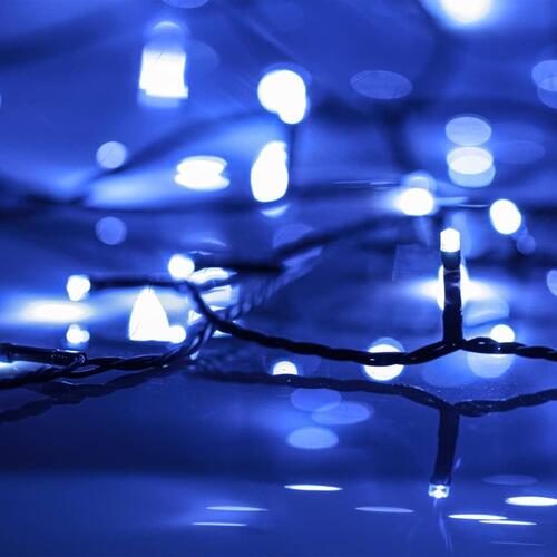 LED-lyskæde med 300 LED'er 30 m PVC blå