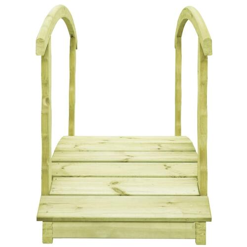 Gangbro med gelænder til haven 170 x 74 x 105 cm fyrretræ