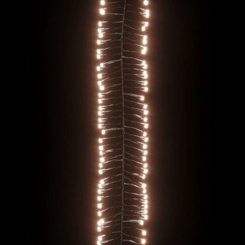 LED-lyskæde med 1.000 LED - varmt hvidt lys, klyngedesign, 11 m