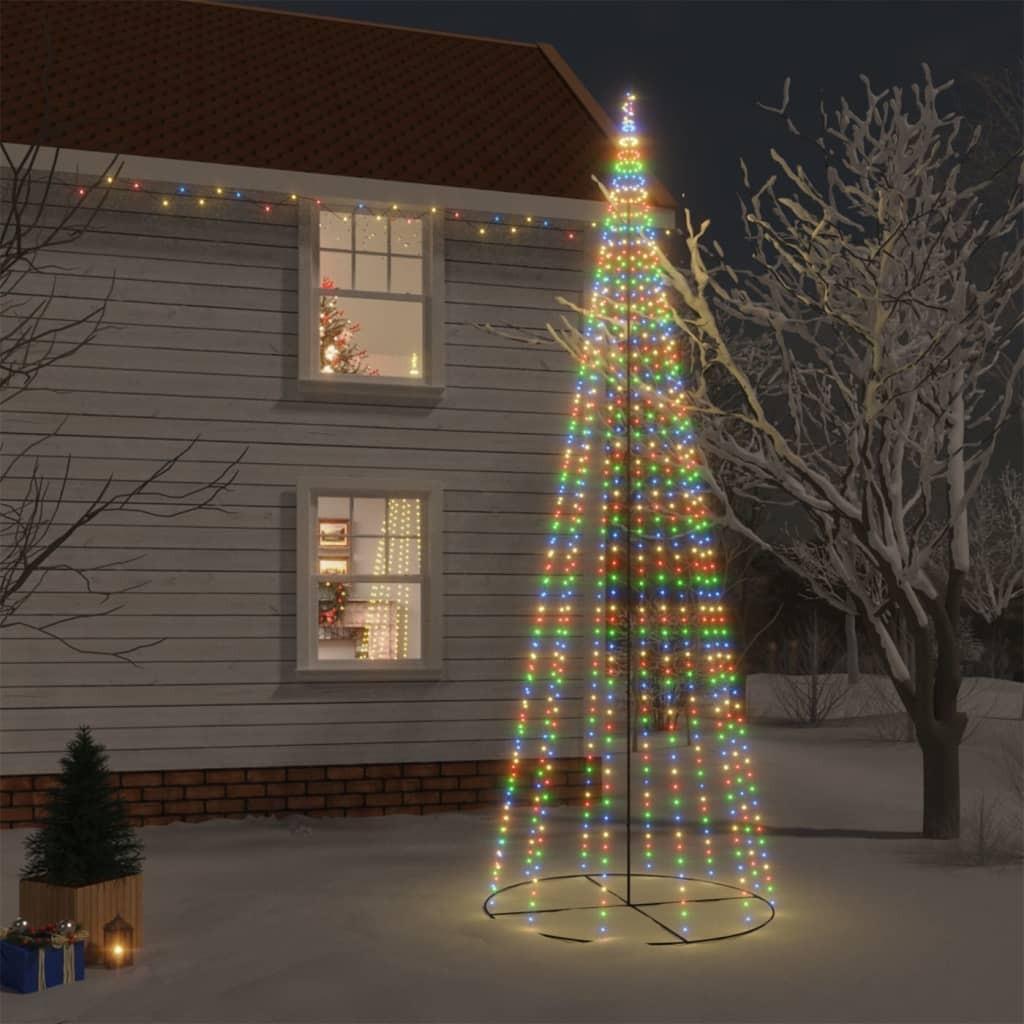 Kegleformet juletræ 160x500 cm 732 LED'er farverigt lys