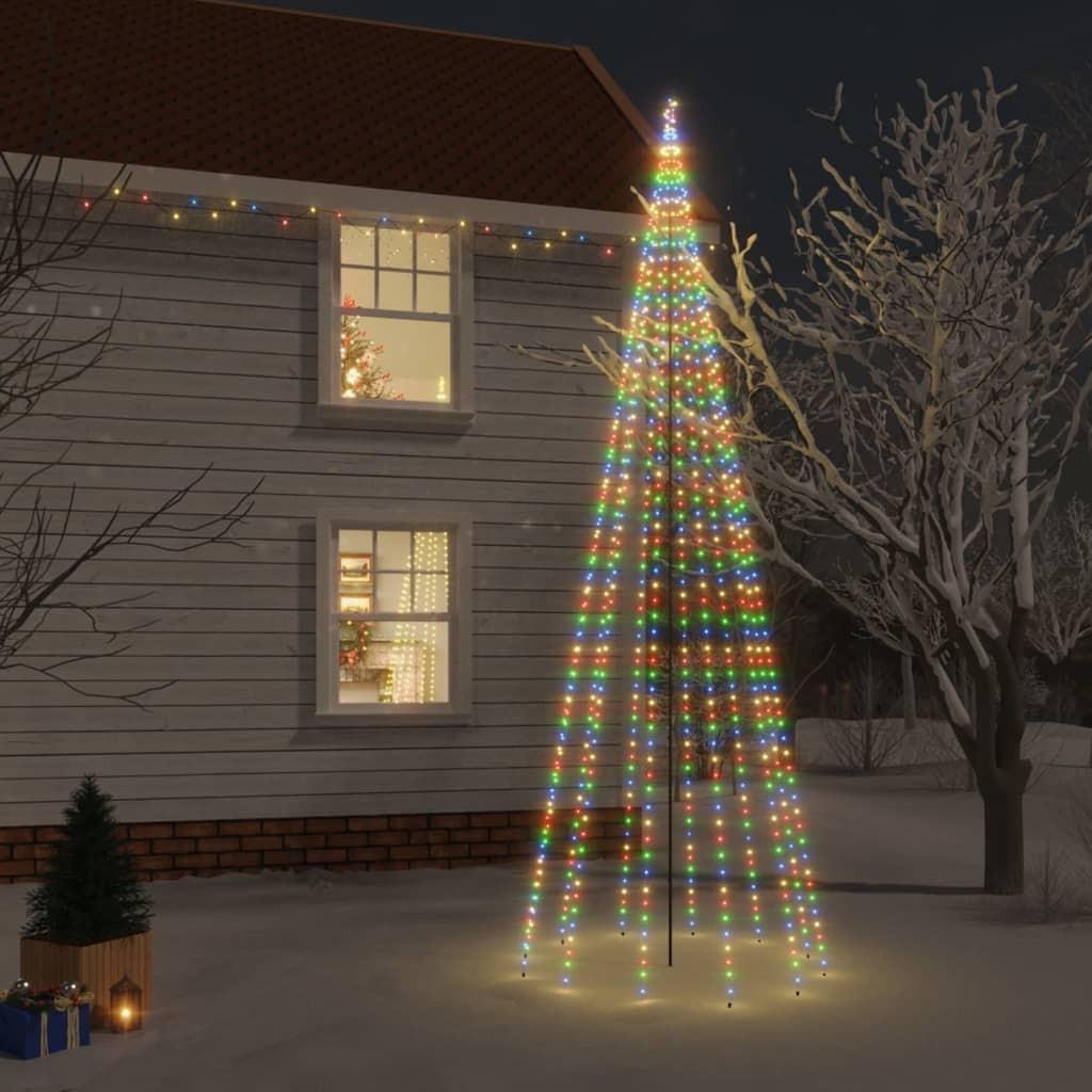 Juletræ med spyd 732 LED'er 500 cm farverigt lys