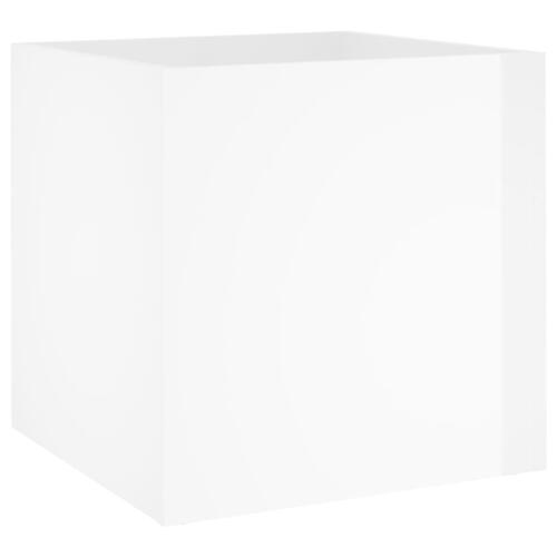 Plantekasse 40x40x40 cm konstrueret træ hvid højglans
