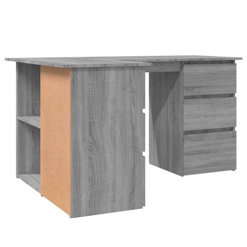 Skrivebord 145x100x76 cm konstrueret træ grå sonoma-eg