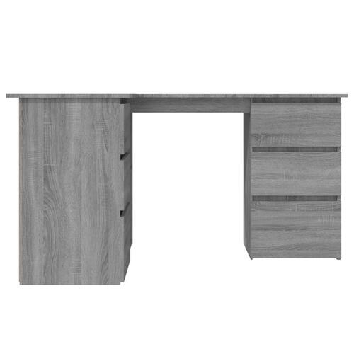 Skrivebord 145x100x76 cm konstrueret træ grå sonoma-eg