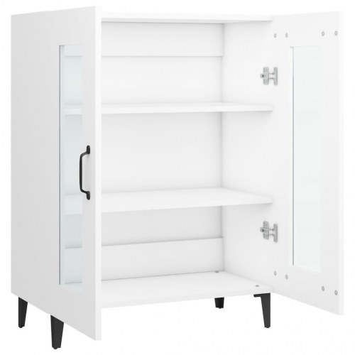 Skænk med glaslåger 69,5 × 34 × 90 cm - hvid konstrueret træ