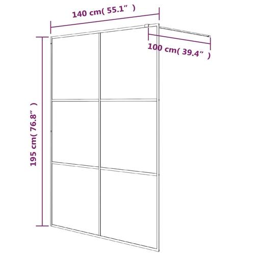 Brusevæg 140x195 cm klart sikkerhedsglas sølvfarvet