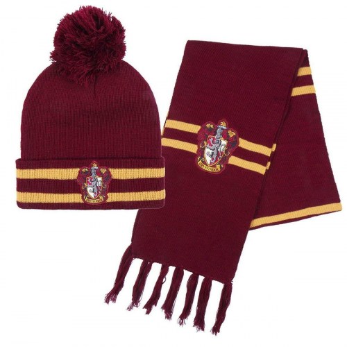 Harry Potter hue og halstørklæde - Rød (børn)