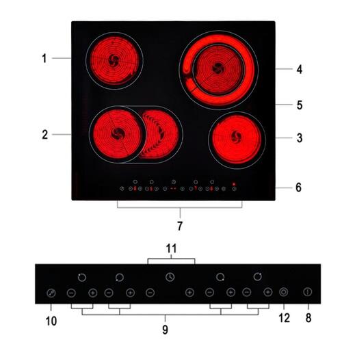 Keramisk kogeplade EUROKERA glas 6000-7200 W