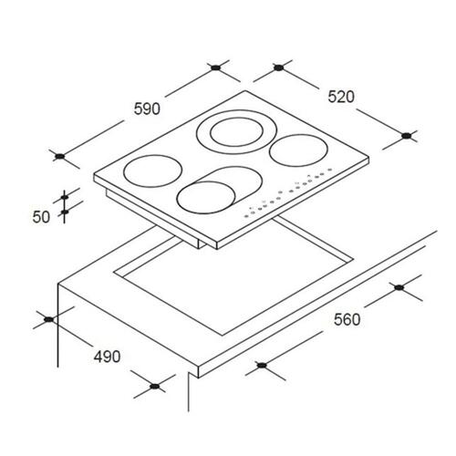Keramisk kogeplade EUROKERA glas 6000-7200 W
