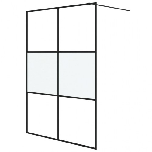 Brusevæg 140x195 cm halvmatteret sikkerhedsglas sort