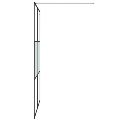 Brusevæg 140x195 cm halvmatteret sikkerhedsglas sort