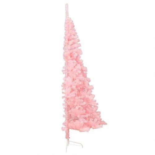 Kunstigt halvt juletræ 120 cm - lyserød