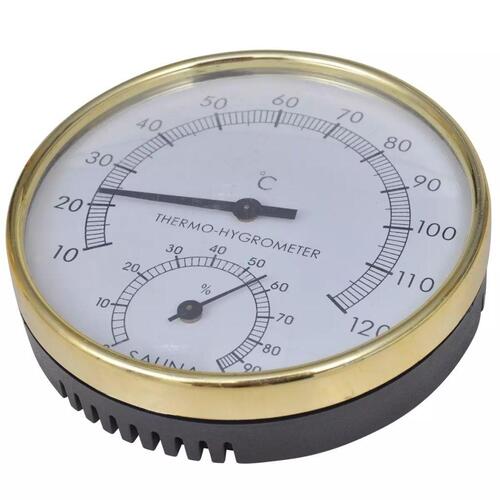 Saunatilbehør 5 dele spand ske timeglas termohygrometer