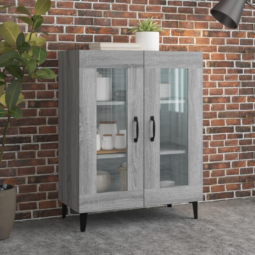 vidaXL skænk 69,5x34x90 cm konstrueret træ grå sonoma-eg
