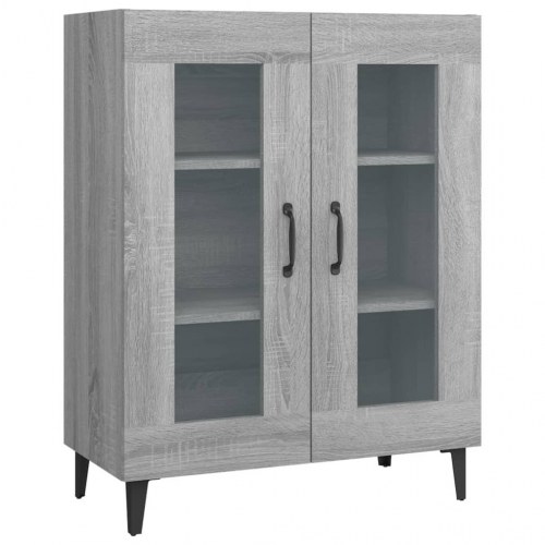 Skænk med glaslåger 69,5 × 34 × 90 cm - grå sonoma-eg